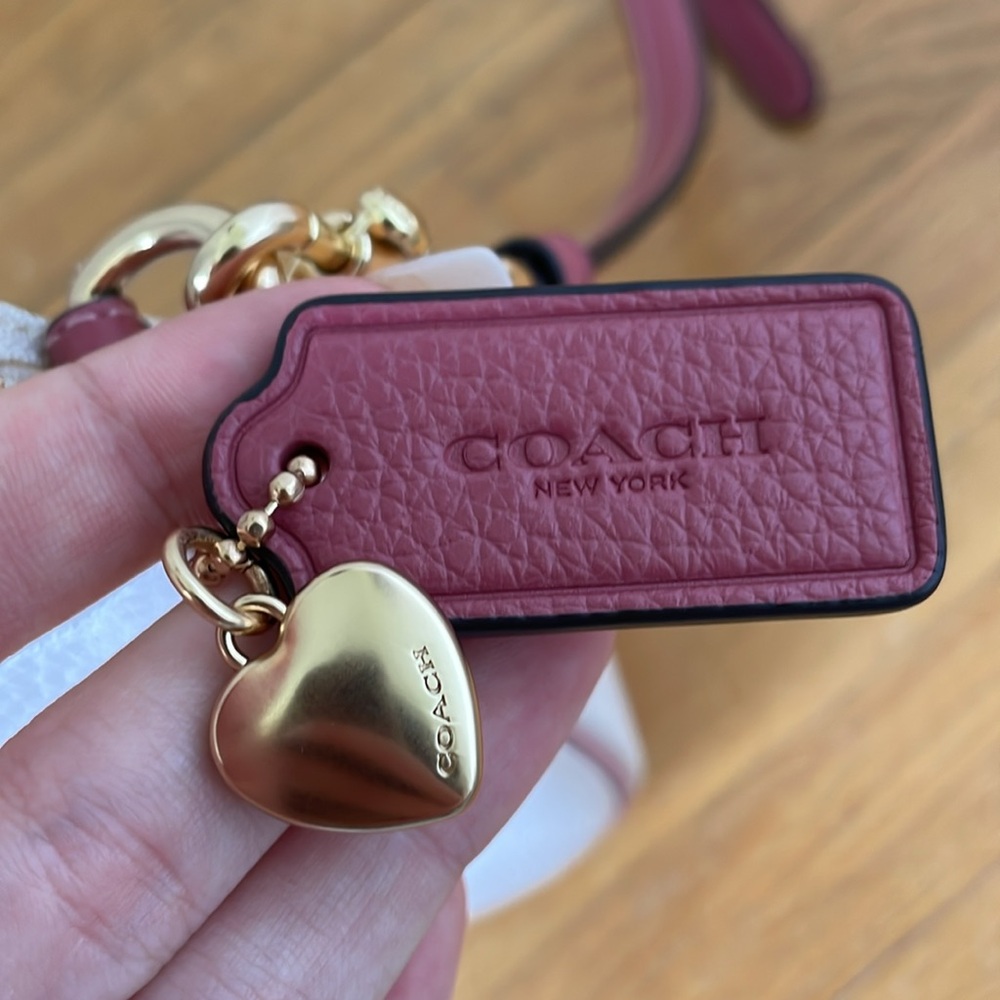 Coach Teri Crossbody Heart Design Leather Bag - Picture 6 of 8